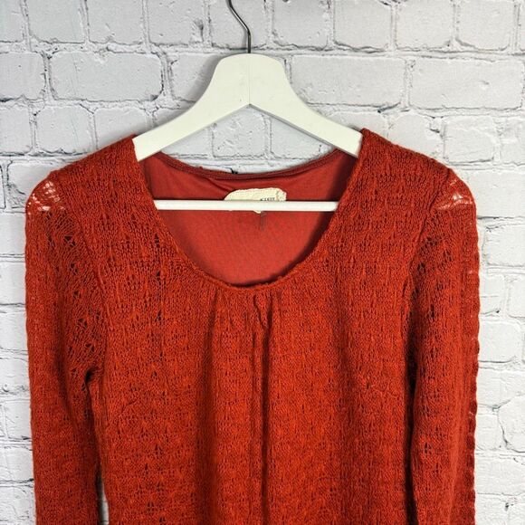 A'reve Long Sleeve Sweater Dress Back Ribbon Lace Size M - Picture 2 of 8